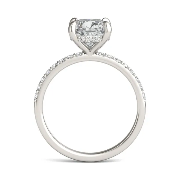 Cushion Custom Hidden Halo 1/2 Eternity Engagement Ring